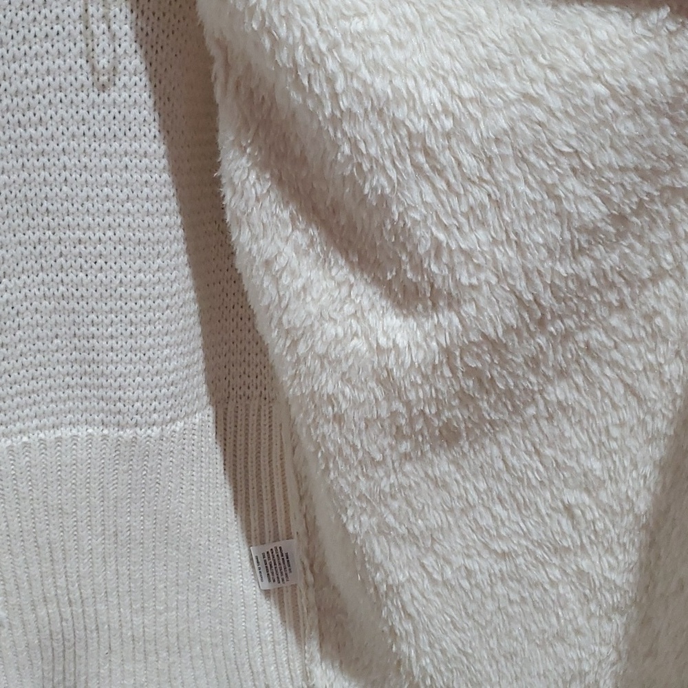 FAUX FUR KNIT SWEATER CREAM, SIZE PETITE LARGE - Picture 6 of 9